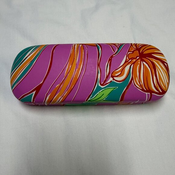 Lilly Pulitzer Eyeglass Case Pink Floral Hard Shell Glasses Case EUC - Picture 1 of 5